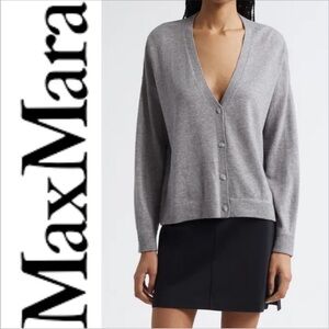 Max Mara linen cardigan sweater L Italian taupe